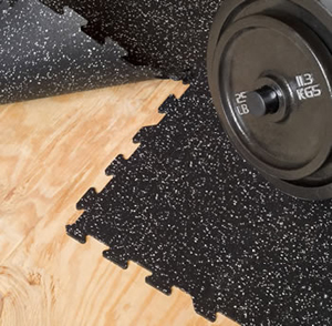 Mega-Lock Rubber Gym Tiles - Interlocking